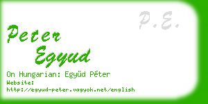 peter egyud business card
