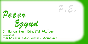 peter egyud business card